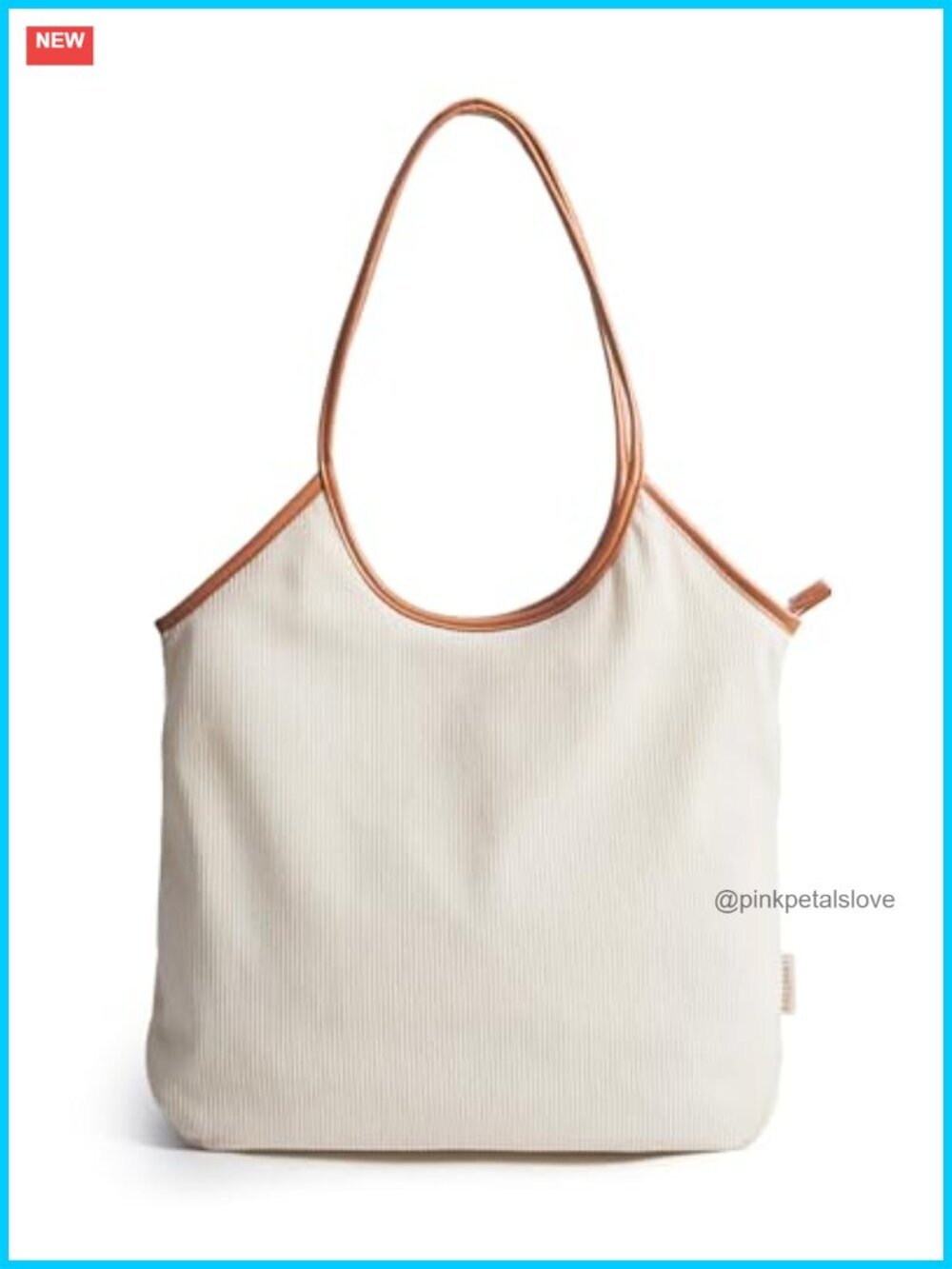 Corduroy Tote Bag with Zipper, Lightweight Travel Hobo Handbag, PU Leather
